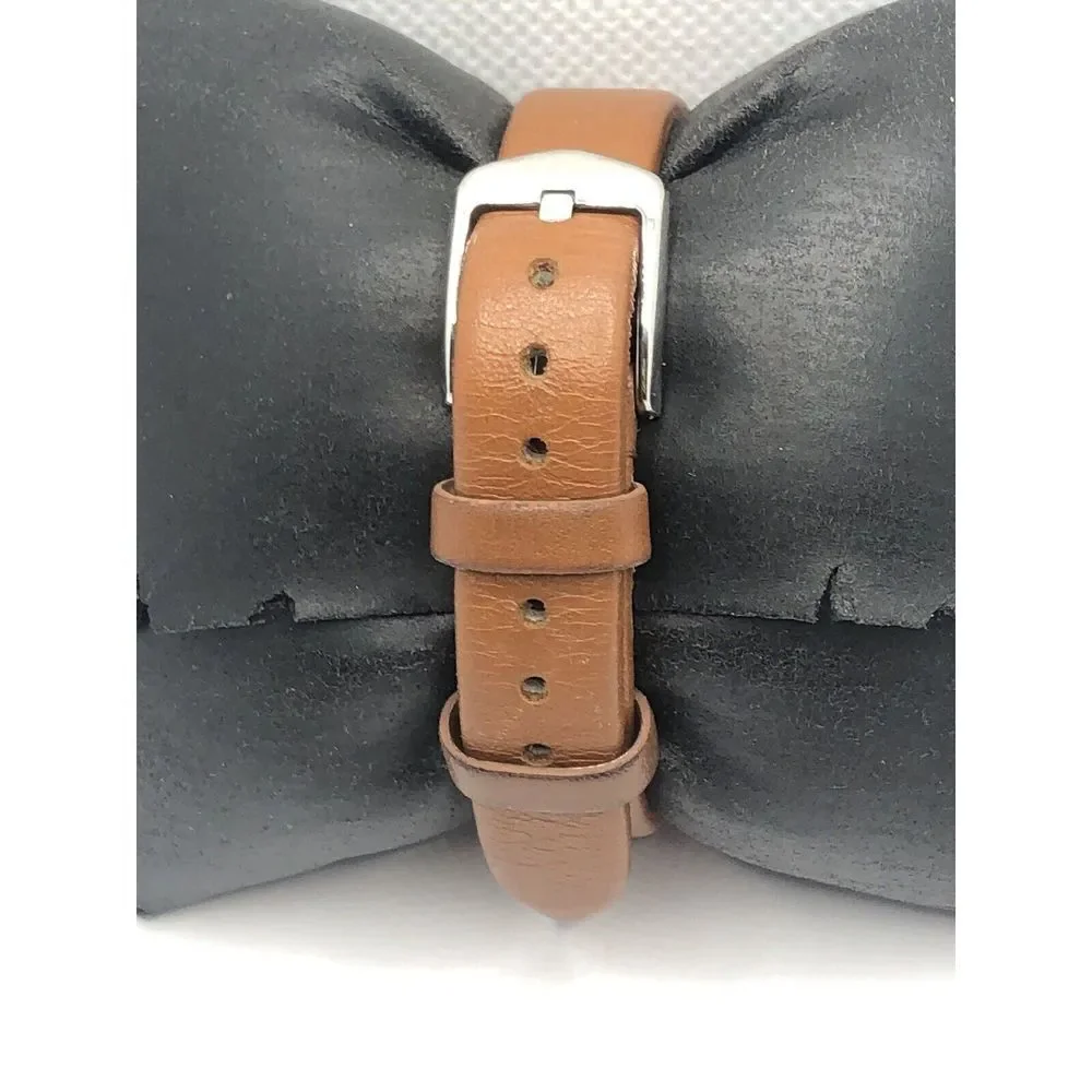 Fossil C141016 Women's Brown Leather Analog Silver Dial Quartz Wrist Watch OP617